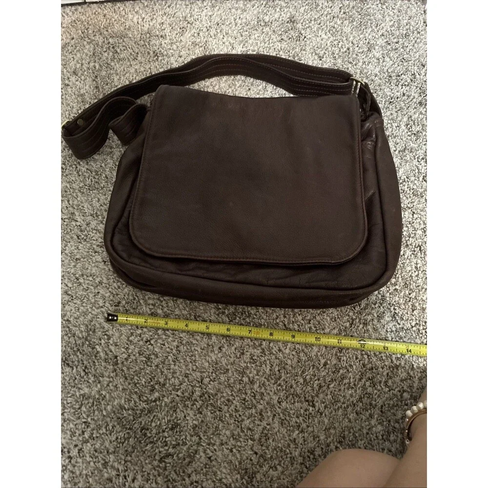Vintage Romag Leather Messenger Shoulder Bag Brown